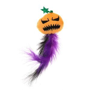 Pumpkin Cat Teaser Toys with Feather Orange Purple